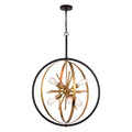 Estelle 26.75 in. 6 Light Orb Pendant Natural Brass and Matte Black - Orvon Lighting