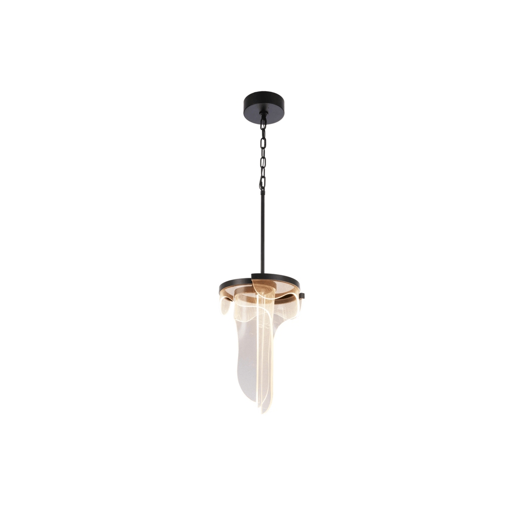 Estrella LED 12.63 inch Flat Black Pendant Ceiling Light, 3 Arm - Orvon Lighting