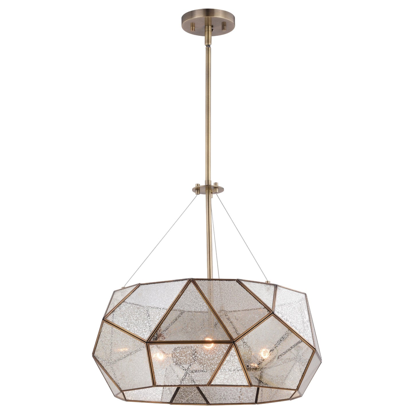 Euclid 20 in. W 3 Light Pendant Aged Brass - Orvon Lighting