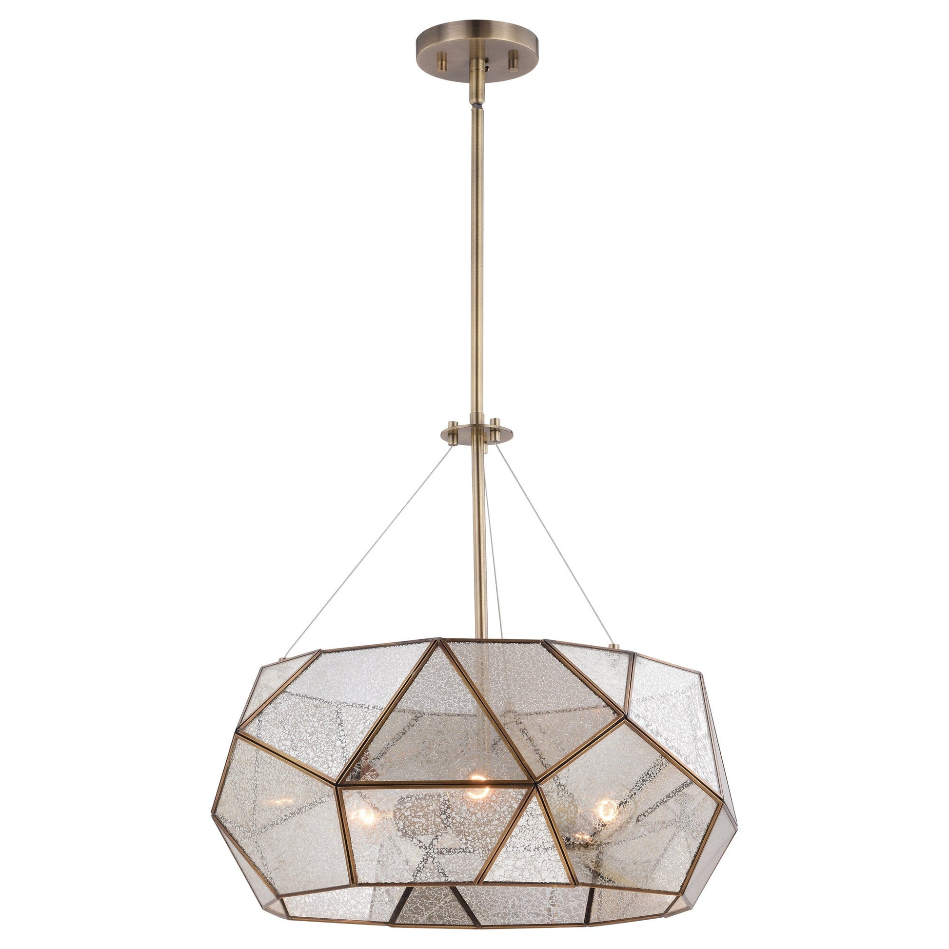 Euclid 20 in. W 3 Light Pendant Aged Brass - Orvon Lighting
