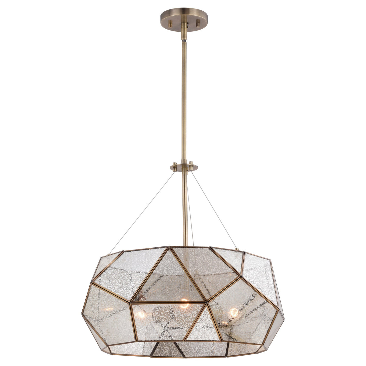Euclid 20 in. W 3 Light Pendant Aged Brass - Orvon Lighting