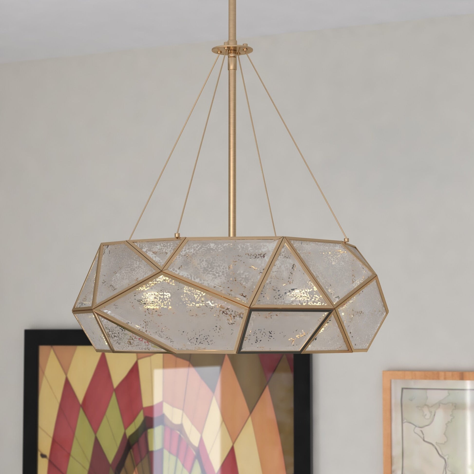 Euclid 20 in. W 3 Light Pendant Aged Brass - Orvon Lighting