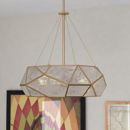 Euclid 20 in. W 3 Light Pendant Aged Brass - Orvon Lighting