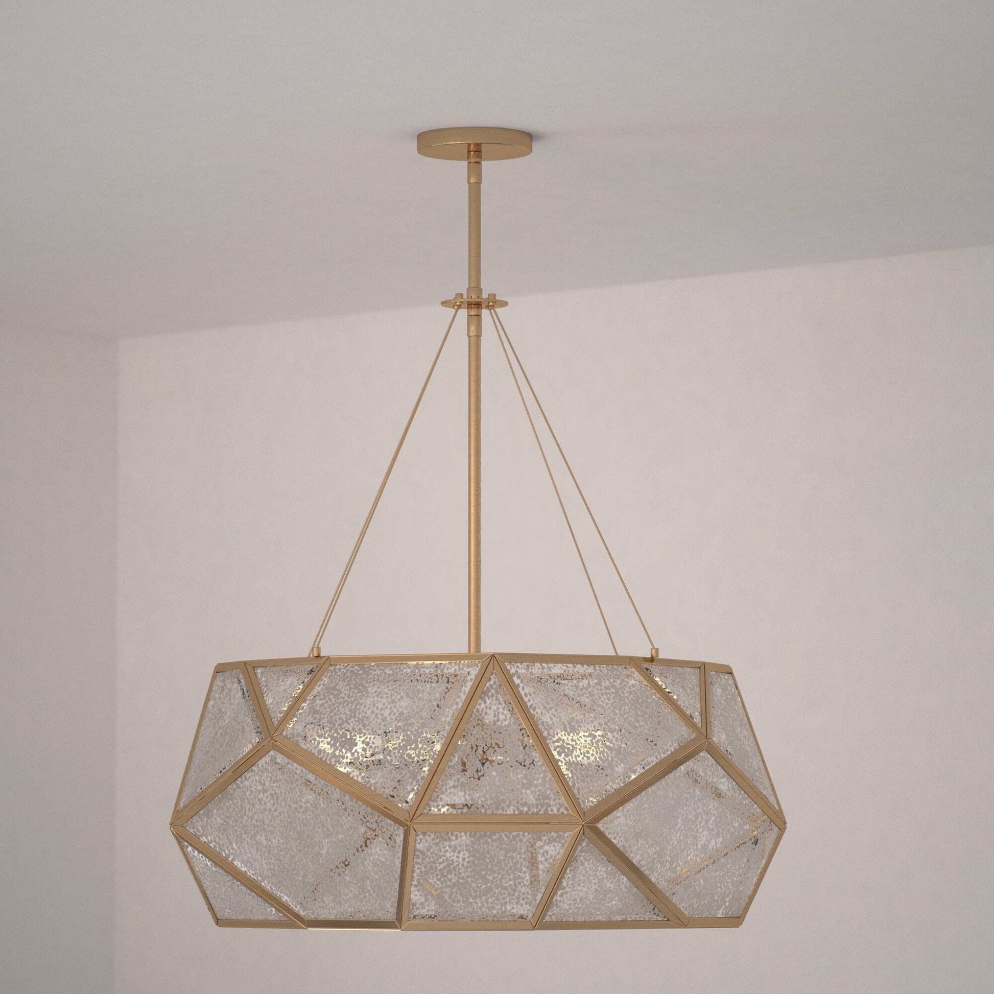 Euclid 24 in.W 5 Light Pendant Aged Brass - Orvon Lighting