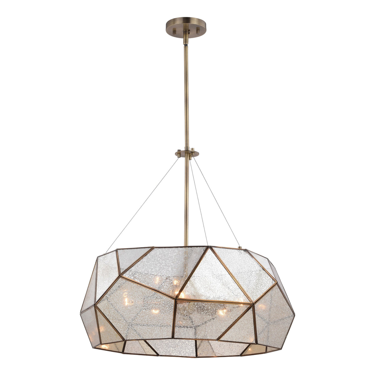 Euclid 24 in.W 5 Light Pendant Aged Brass - Orvon Lighting