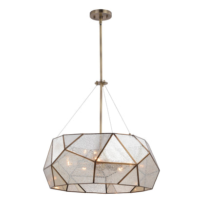 Euclid 24 in.W 5 Light Pendant Aged Brass - Orvon Lighting