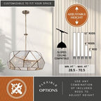 Euclid 24 in.W 5 Light Pendant Aged Brass - Orvon Lighting
