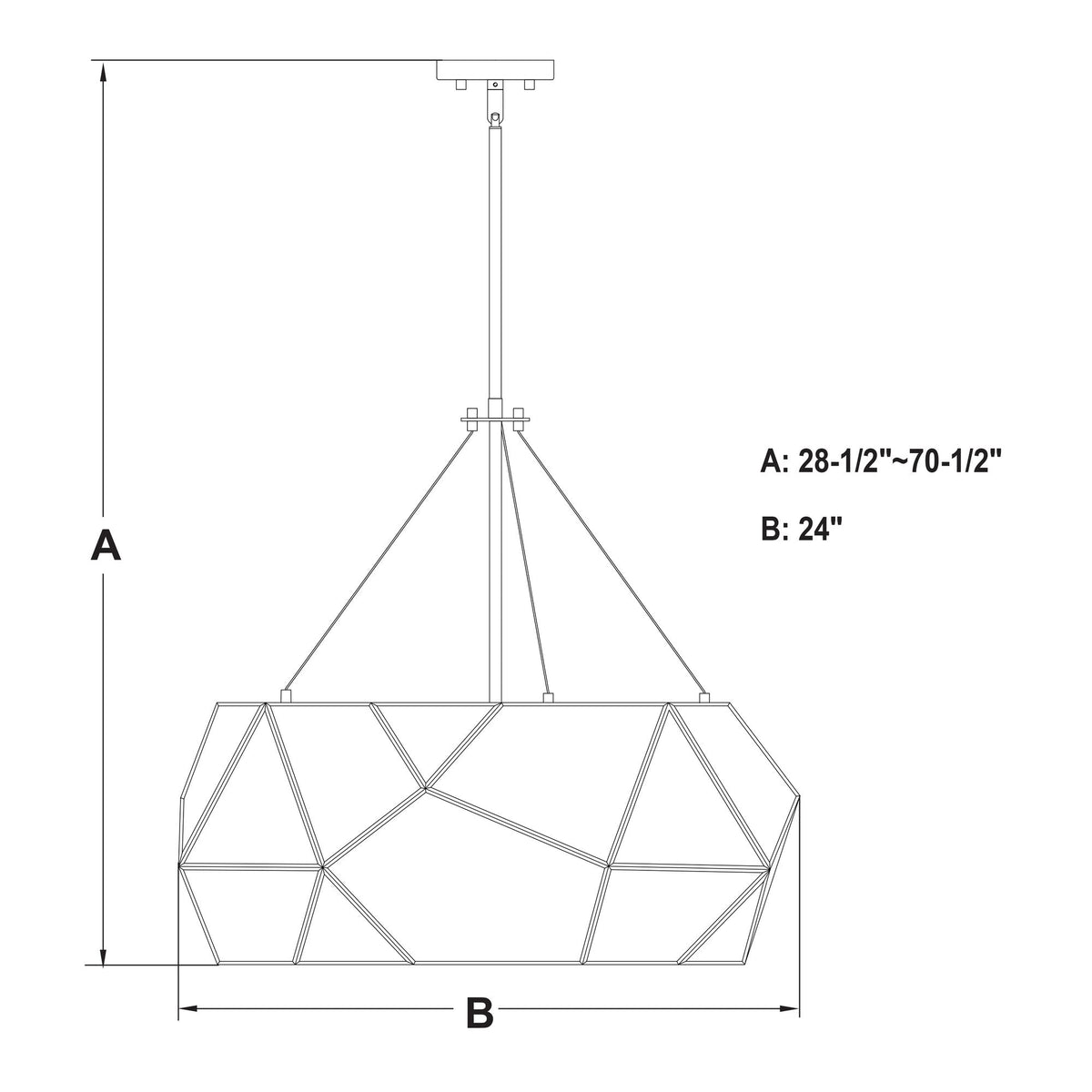Euclid 24 in.W 5 Light Pendant Aged Brass - Orvon Lighting