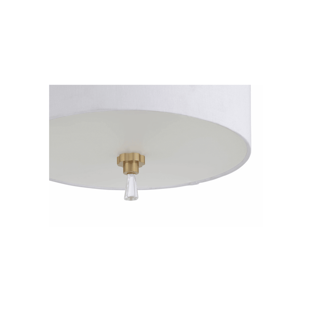 Fortuna 2 Light 12 inch Satin Brass Flushmount Ceiling Light - Orvon Lighting