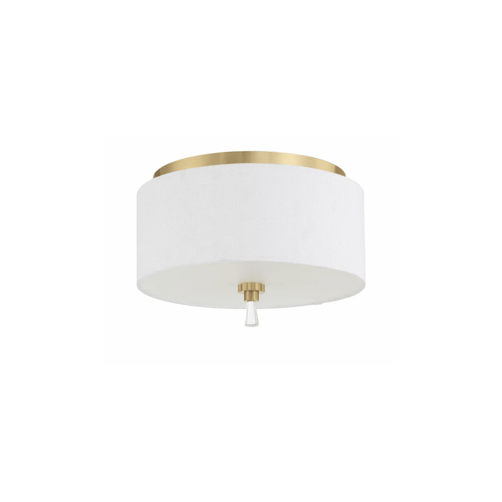 Fortuna 2 Light 12 inch Satin Brass Flushmount Ceiling Light - Orvon Lighting