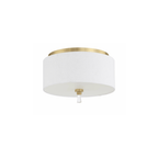 Fortuna 2 Light 12 inch Satin Brass Flushmount Ceiling Light - Orvon Lighting