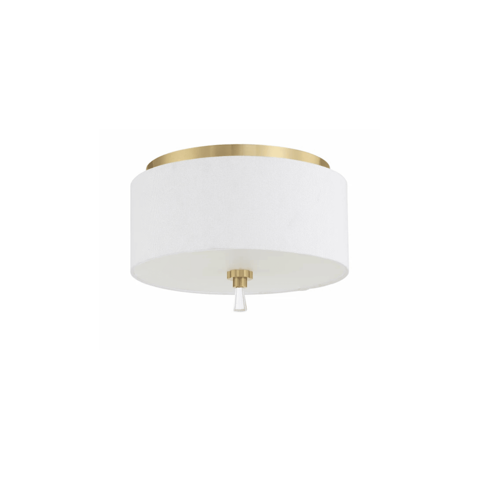 Fortuna 2 Light 12 inch Satin Brass Flushmount Ceiling Light - Orvon Lighting