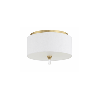 Fortuna 2 Light 12 inch Satin Brass Flushmount Ceiling Light - Orvon Lighting