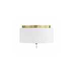 Fortuna 2 Light 12 inch Satin Brass Flushmount Ceiling Light - Orvon Lighting