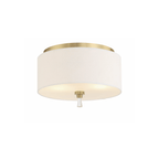 Fortuna 2 Light 12 inch Satin Brass Flushmount Ceiling Light - Orvon Lighting