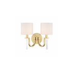 Fortuna 2 Light 12.75 inch Satin Brass Wall Sconce Wall Light - Orvon Lighting