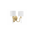 Fortuna 2 Light 12.75 inch Satin Brass Wall Sconce Wall Light - Orvon Lighting