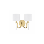 Fortuna 2 Light 12.75 inch Satin Brass Wall Sconce Wall Light - Orvon Lighting