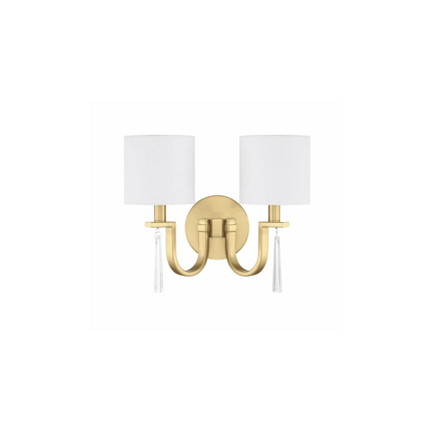 Fortuna 2 Light 12.75 inch Satin Brass Wall Sconce Wall Light - Orvon Lighting