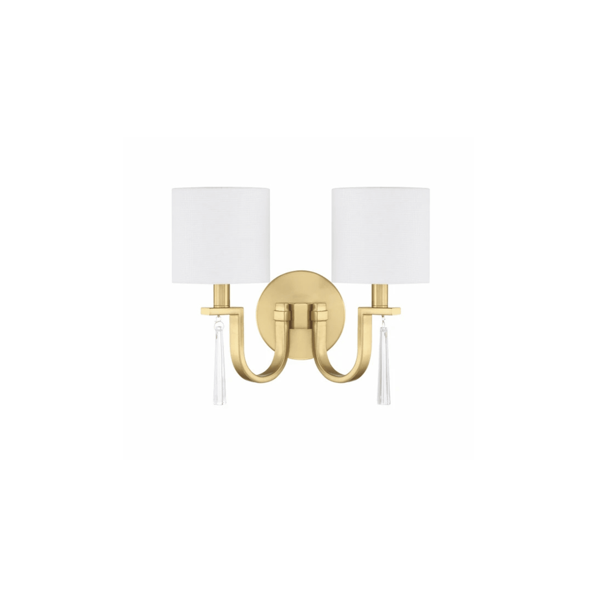 Fortuna 2 Light 12.75 inch Satin Brass Wall Sconce Wall Light - Orvon Lighting