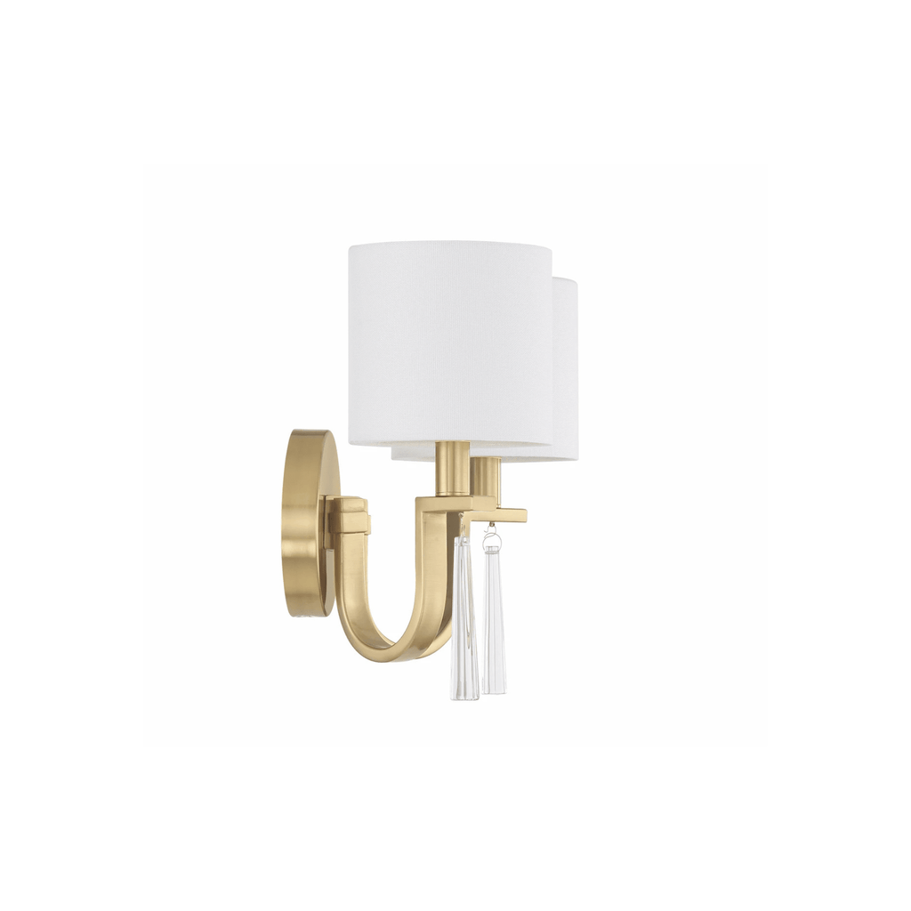 Fortuna 2 Light 12.75 inch Satin Brass Wall Sconce Wall Light - Orvon Lighting
