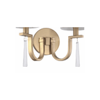 Fortuna 2 Light 12.75 inch Satin Brass Wall Sconce Wall Light - Orvon Lighting