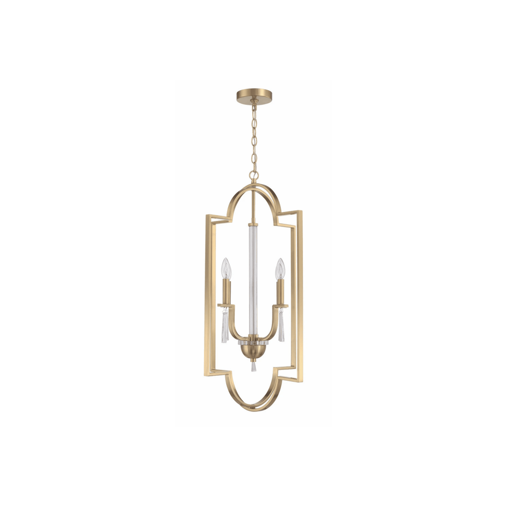 Fortuna 4 Light 19 inch Satin Brass Foyer Ceiling Light - Orvon Lighting