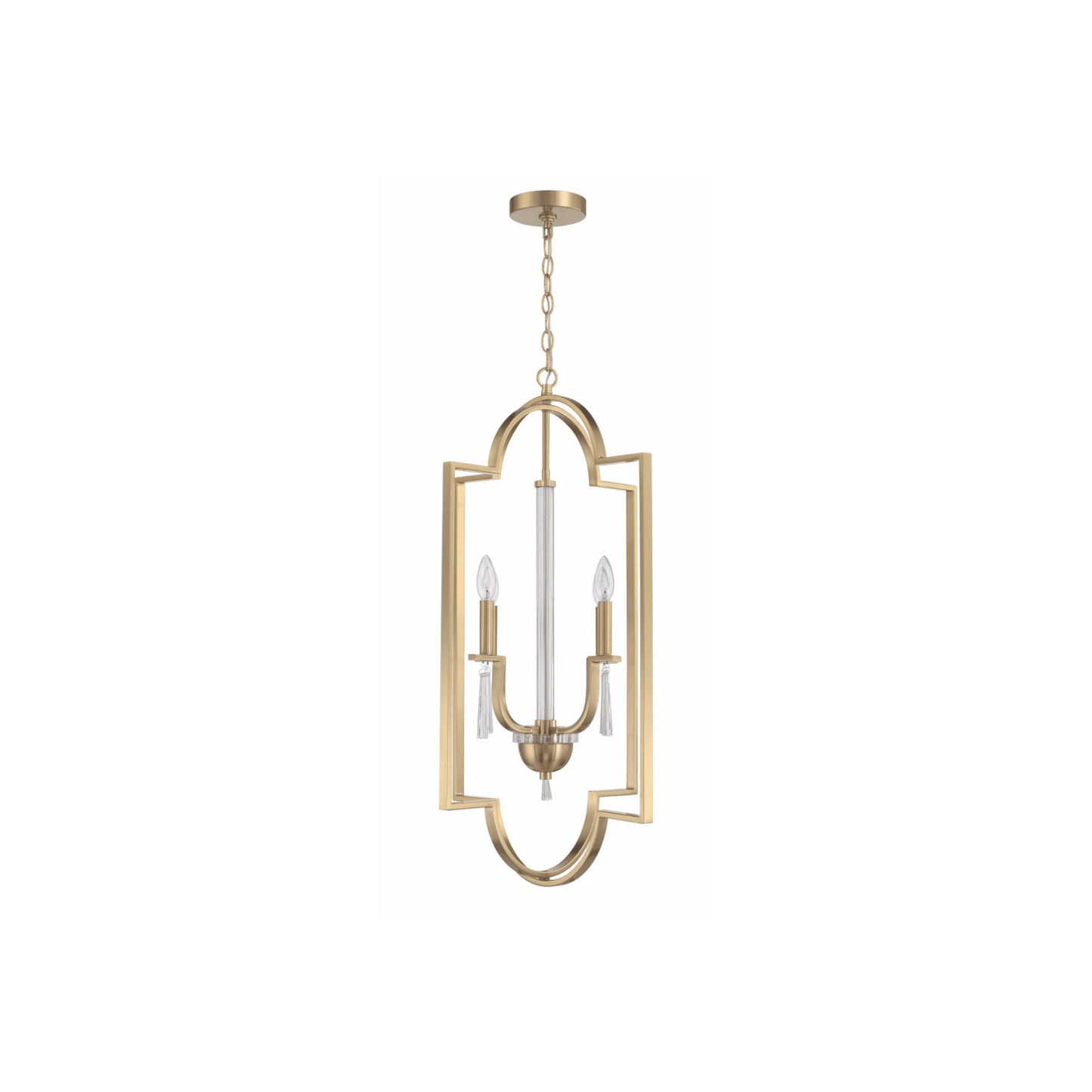 Fortuna 4 Light 19 inch Satin Brass Foyer Ceiling Light - Orvon Lighting