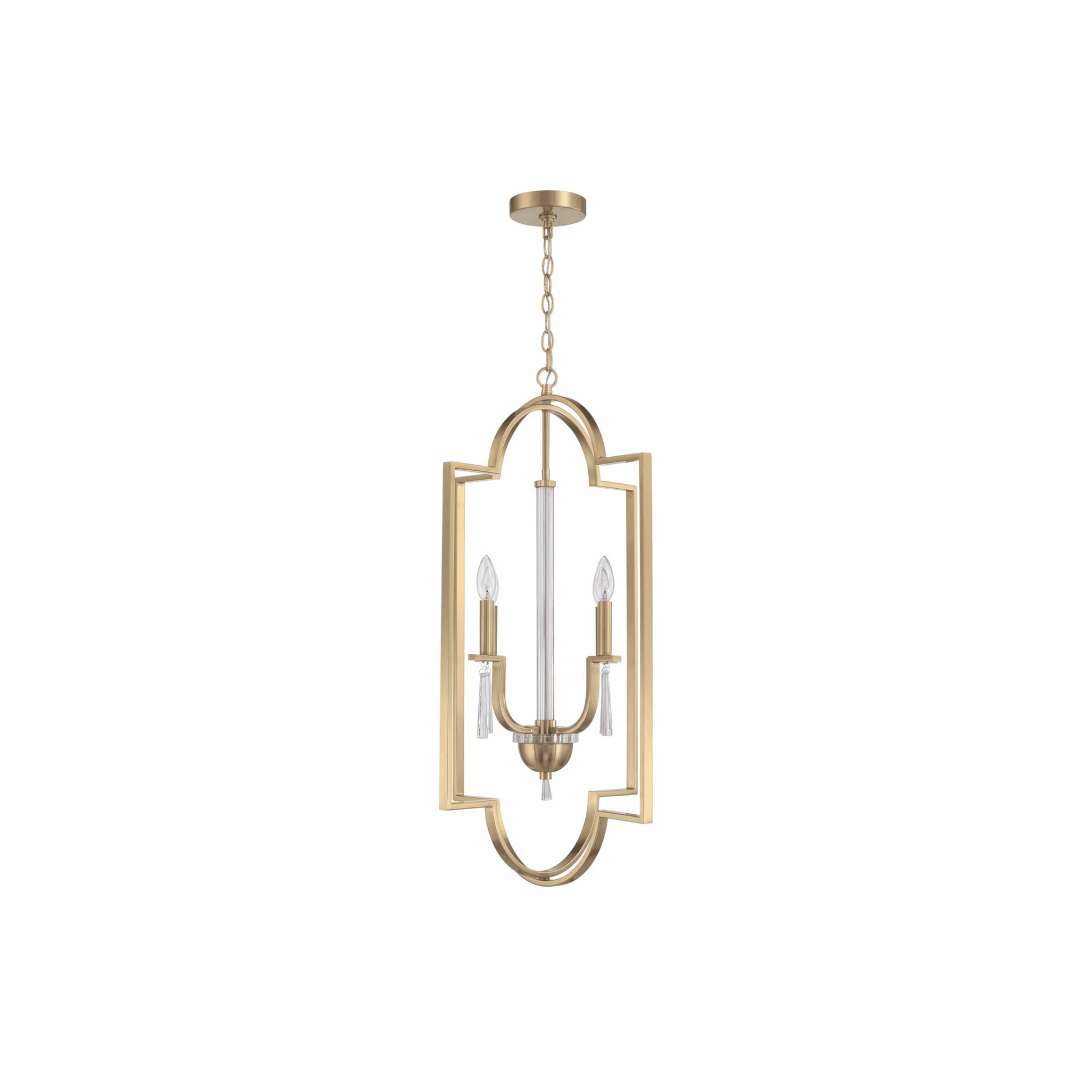Fortuna 4 Light 19 inch Satin Brass Foyer Ceiling Light - Orvon Lighting