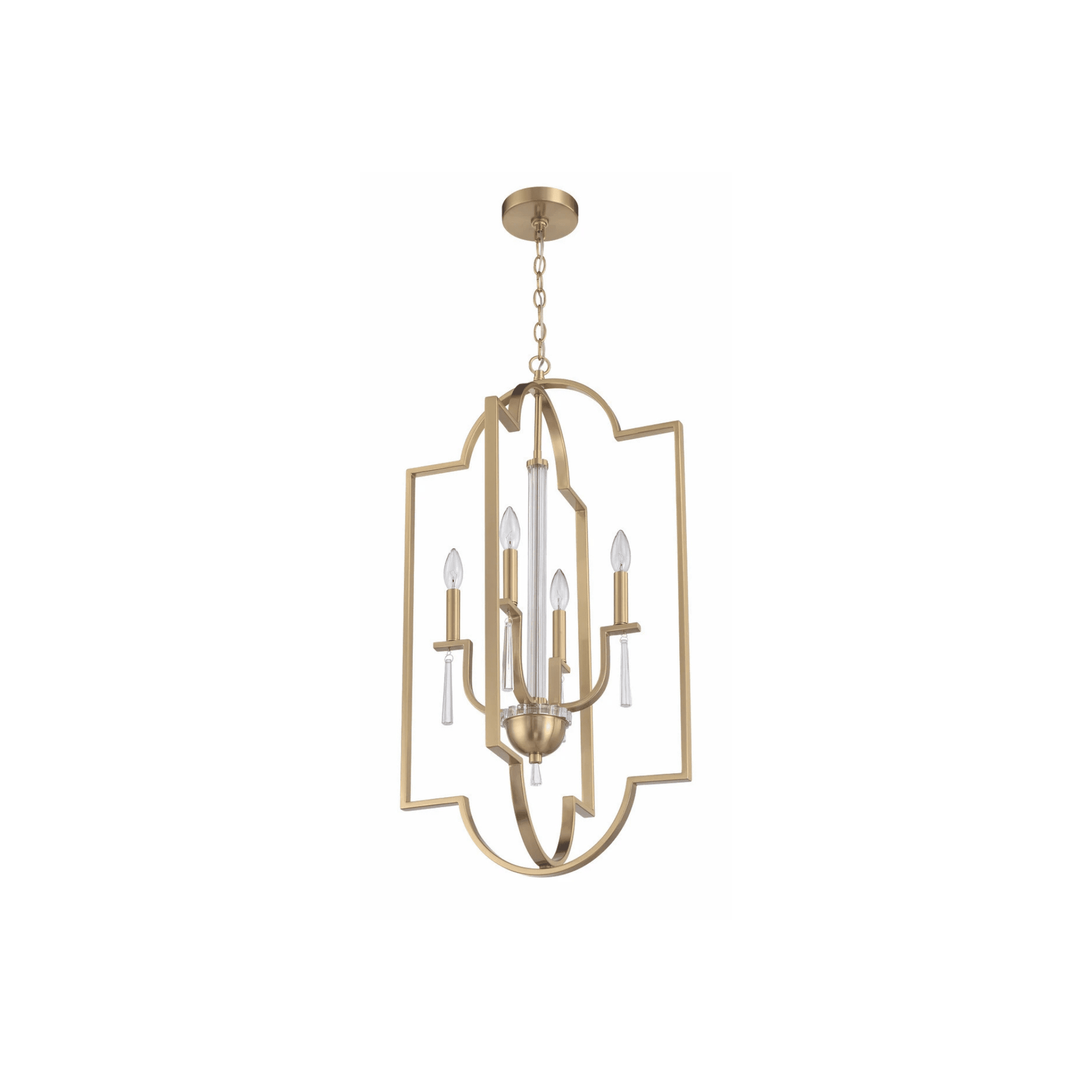 Fortuna 4 Light 19 inch Satin Brass Foyer Ceiling Light - Orvon Lighting