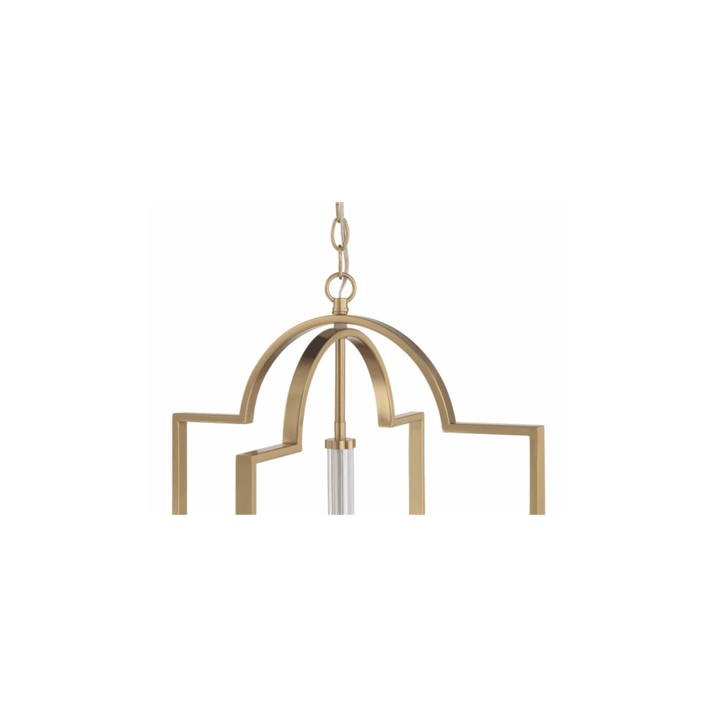 Fortuna 4 Light 19 inch Satin Brass Foyer Ceiling Light - Orvon Lighting