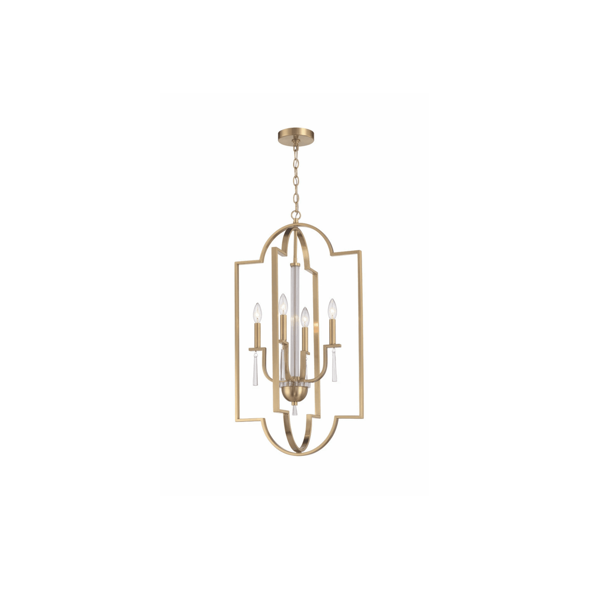 Fortuna 4 Light 19 inch Satin Brass Foyer Ceiling Light - Orvon Lighting