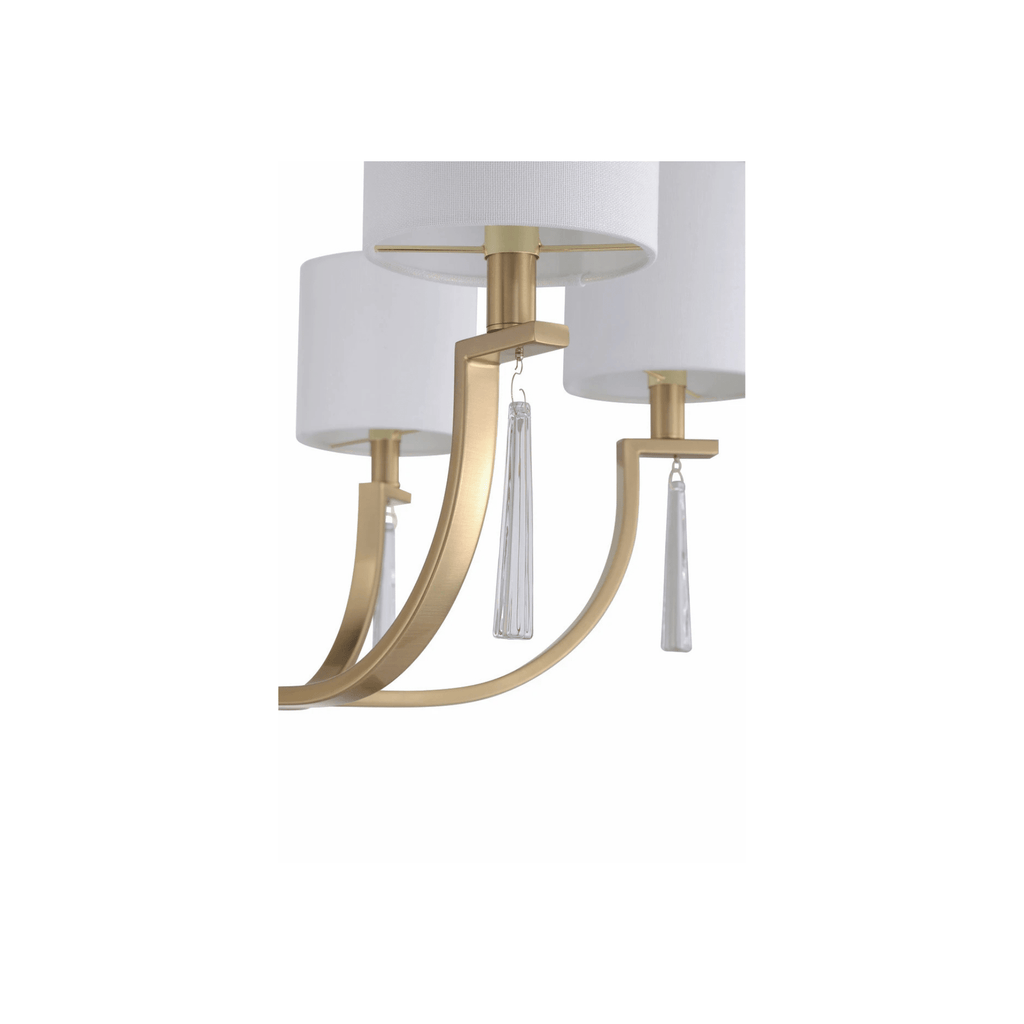 Fortuna Satin Brass Chandelier Ceiling Light - Orvon Lighting