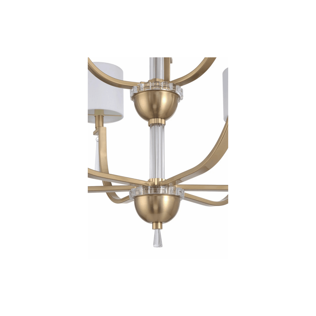 Fortuna Satin Brass Chandelier Ceiling Light - Orvon Lighting