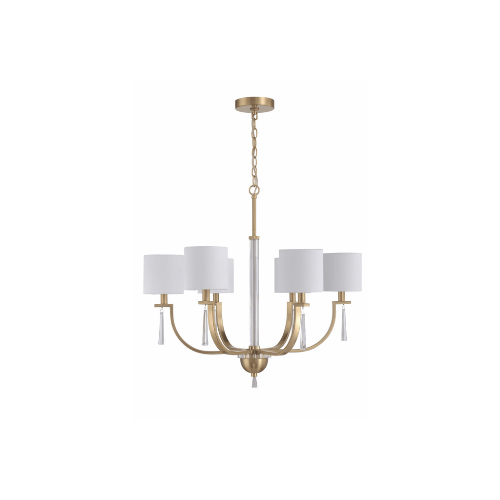 Fortuna Satin Brass Chandelier Ceiling Light - Orvon Lighting