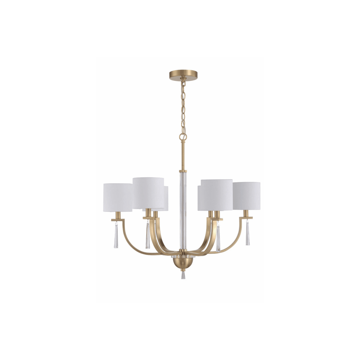 Fortuna Satin Brass Chandelier Ceiling Light - Orvon Lighting