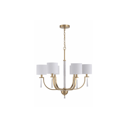 Fortuna Satin Brass Chandelier Ceiling Light - Orvon Lighting