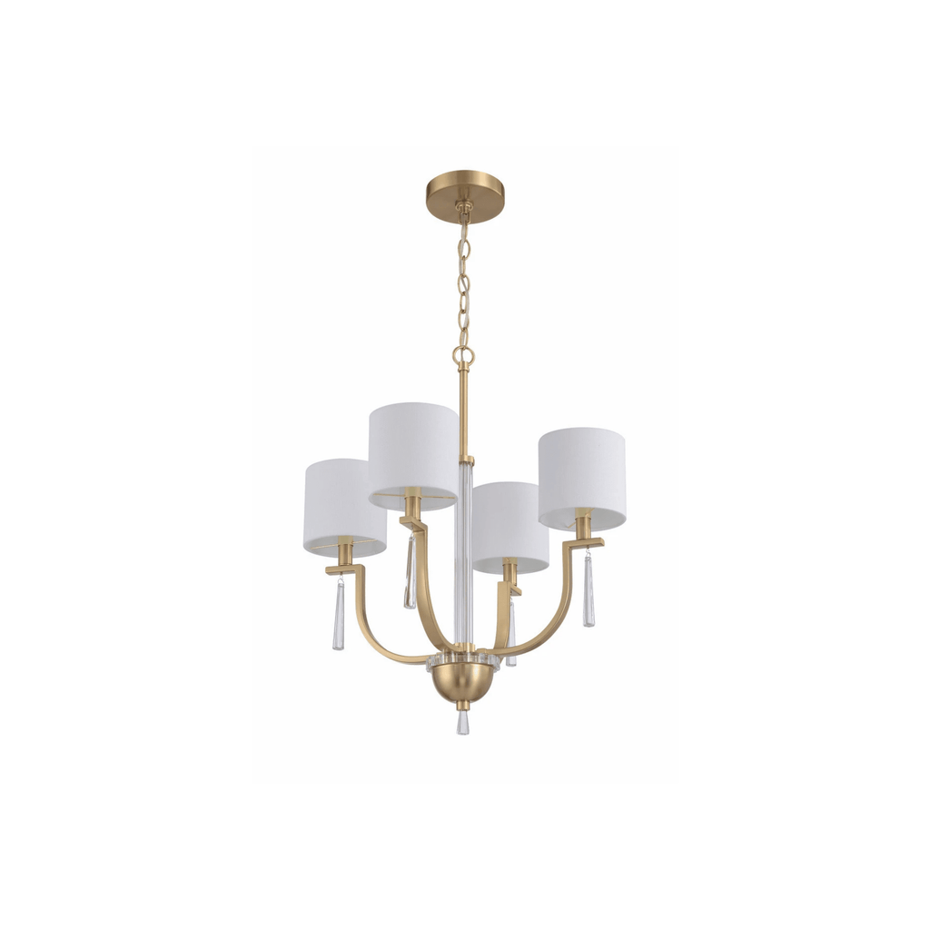 Fortuna Satin Brass Chandelier Ceiling Light - Orvon Lighting