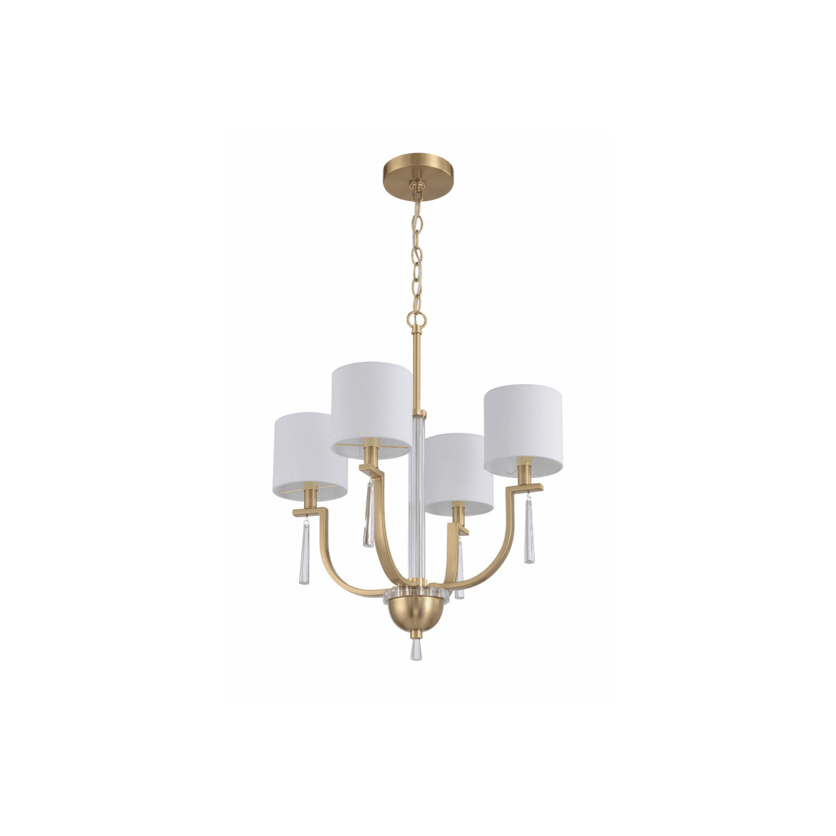 Fortuna Satin Brass Chandelier Ceiling Light - Orvon Lighting