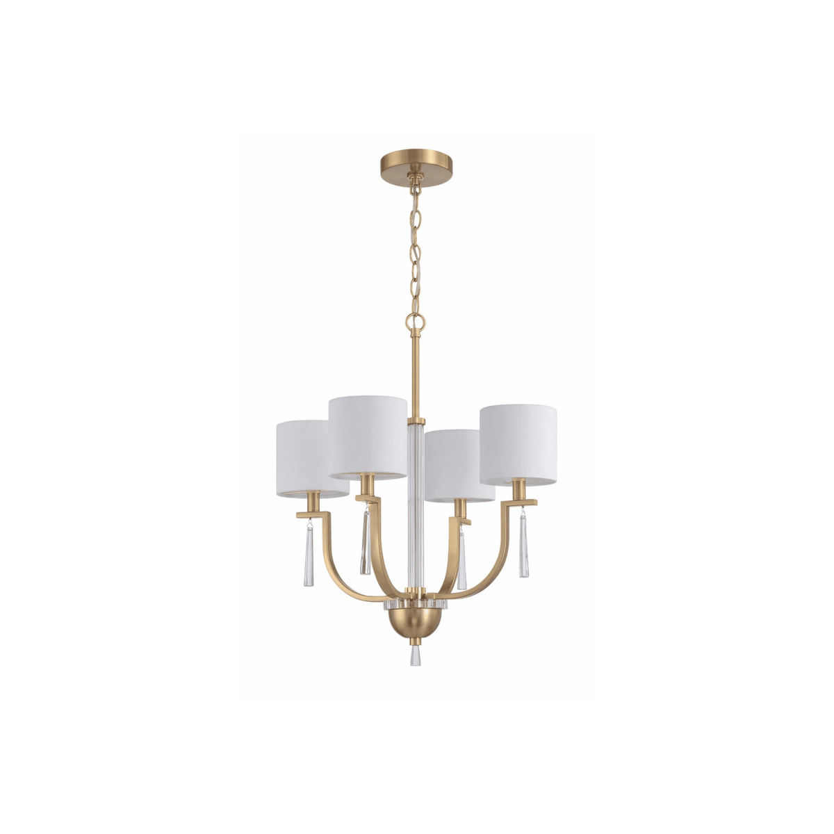 Fortuna Satin Brass Chandelier Ceiling Light - Orvon Lighting