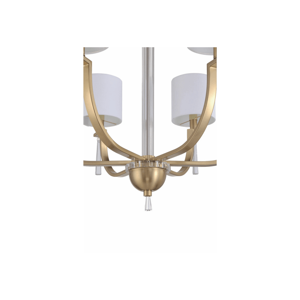 Fortuna Satin Brass Chandelier Ceiling Light - Orvon Lighting