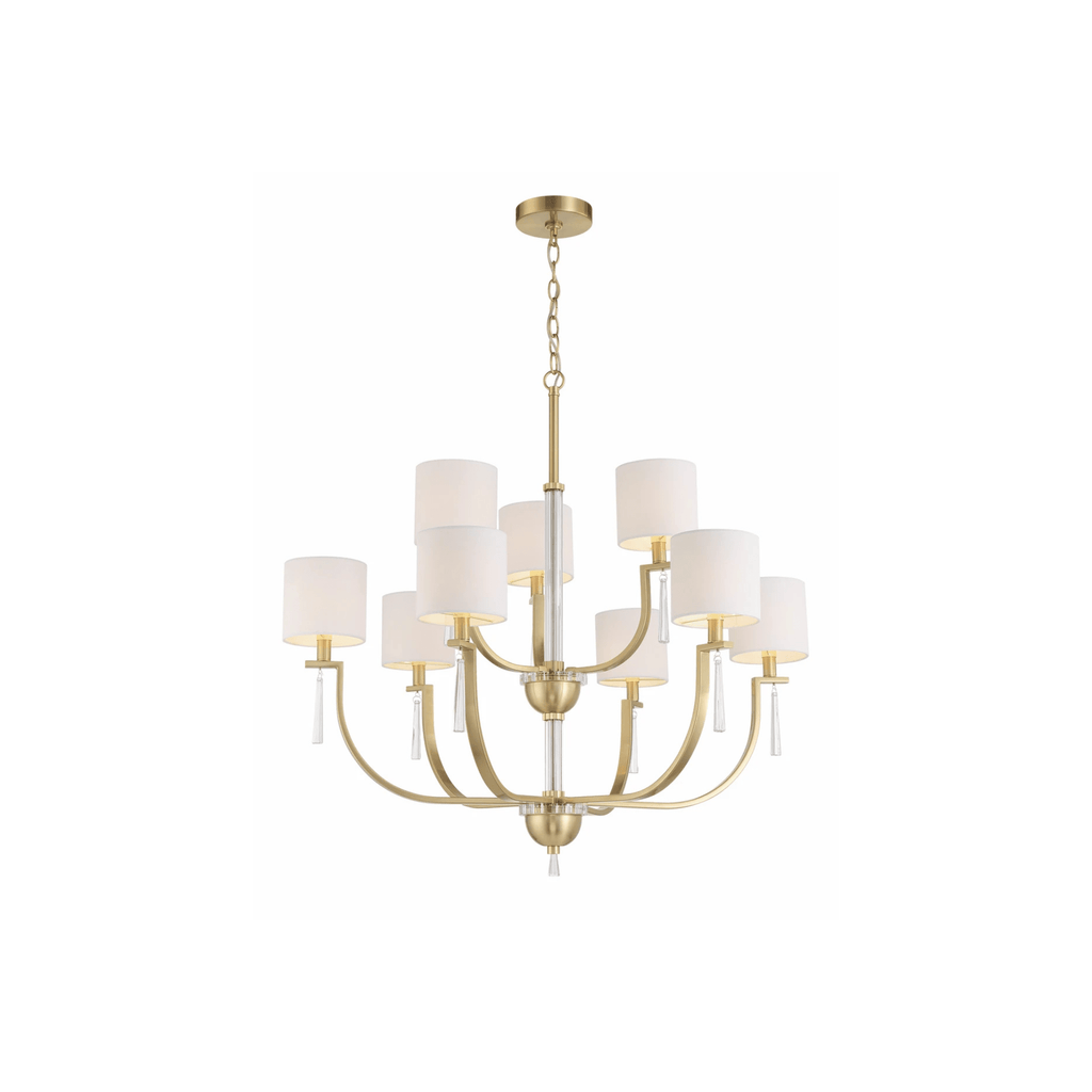Fortuna Satin Brass Chandelier Ceiling Light - Orvon Lighting