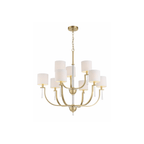 Fortuna Satin Brass Chandelier Ceiling Light - Orvon Lighting