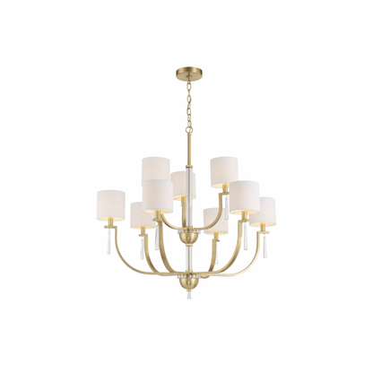 Fortuna Satin Brass Chandelier Ceiling Light - Orvon Lighting