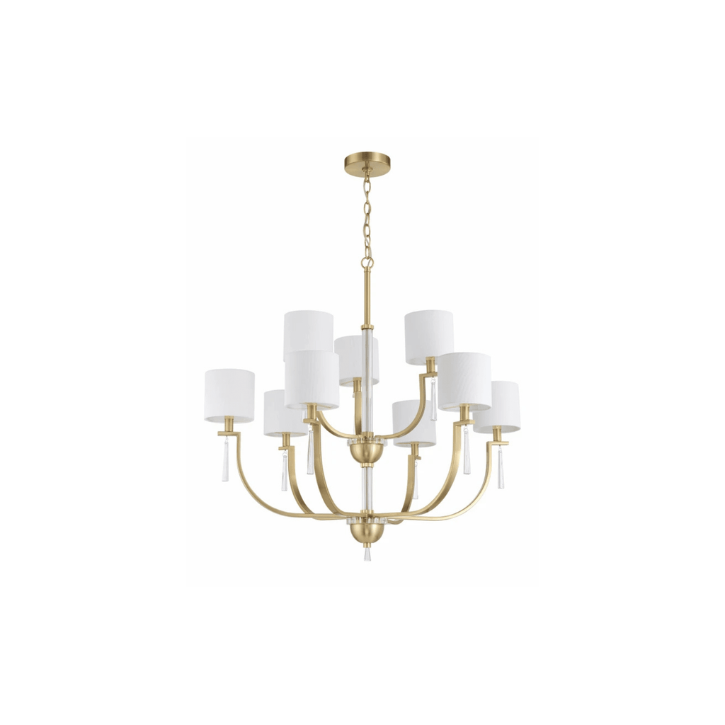 Fortuna Satin Brass Chandelier Ceiling Light - Orvon Lighting