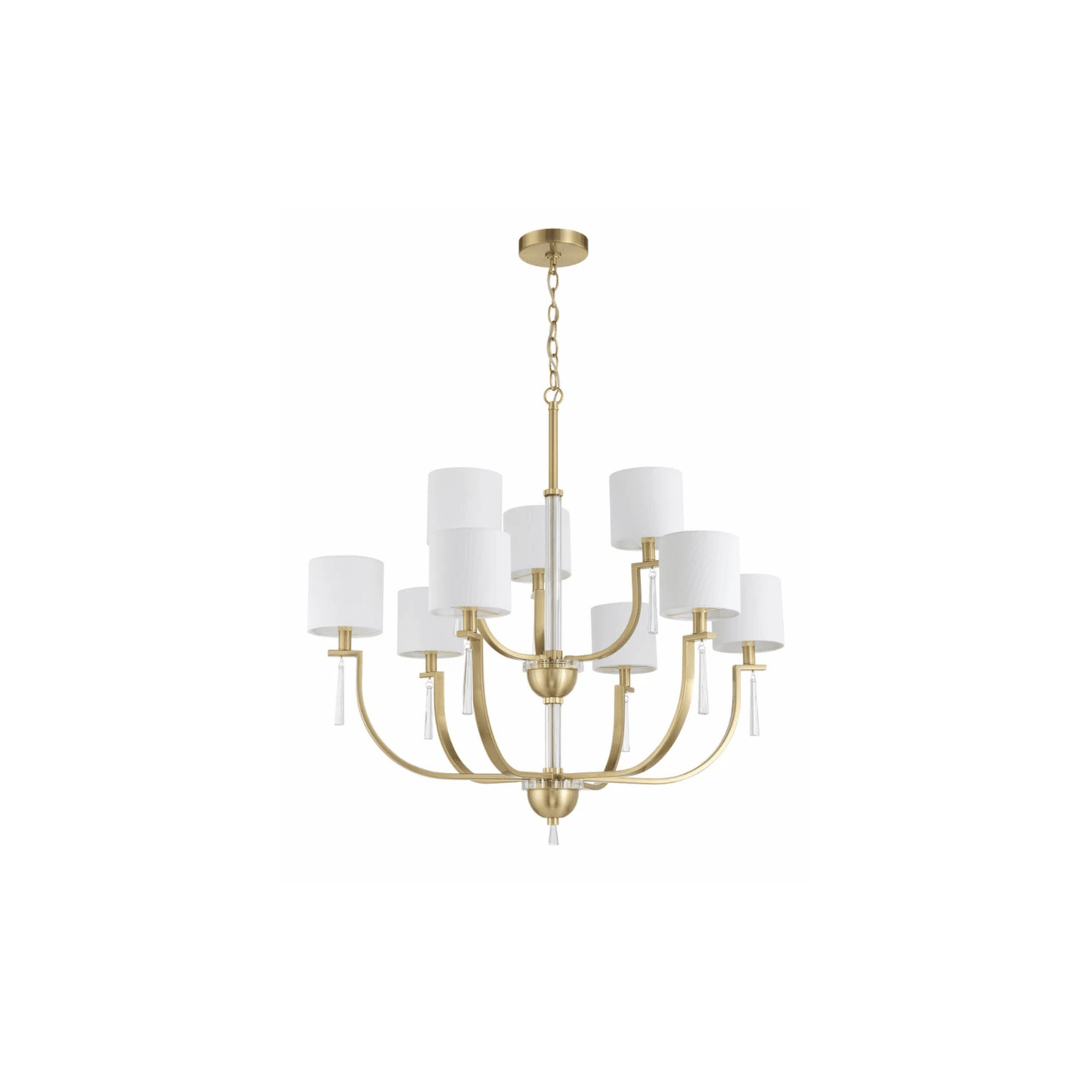 Fortuna Satin Brass Chandelier Ceiling Light - Orvon Lighting