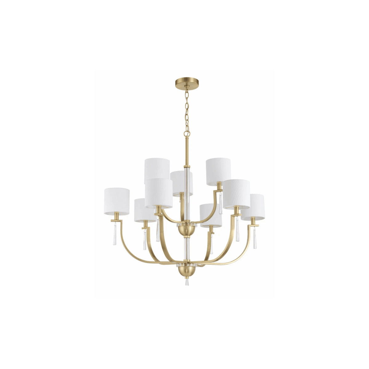 Fortuna Satin Brass Chandelier Ceiling Light - Orvon Lighting