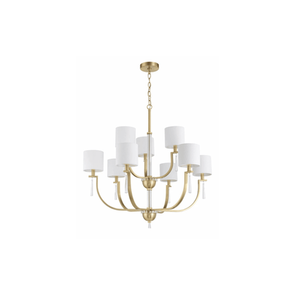 Fortuna Satin Brass Chandelier Ceiling Light - Orvon Lighting