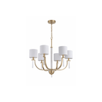 Fortuna Satin Brass Chandelier Ceiling Light - Orvon Lighting
