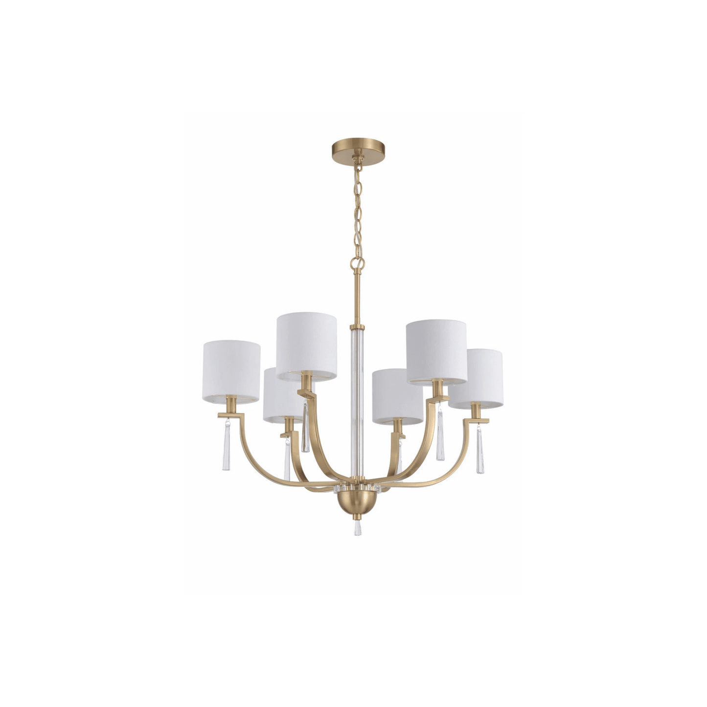 Fortuna Satin Brass Chandelier Ceiling Light - Orvon Lighting